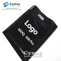 Custom print logo plastic bag MOQ 500Pcs white/black all colors gift PE bag wholesale